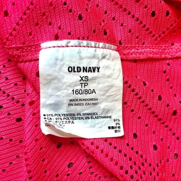 Old Navy Active Racerback Tank Top XS Extra Small Bright Coral Pink Oversized - Picture 6 of 8